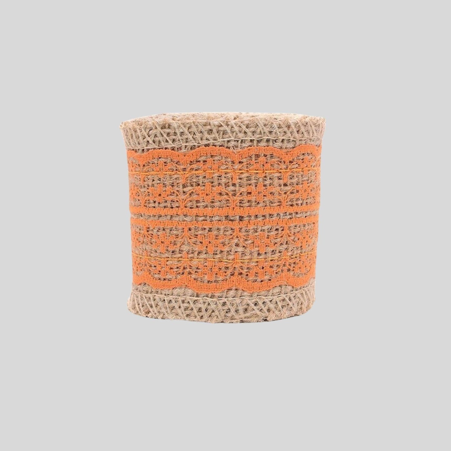 Orangefarbenes Leinenband mit Spitze