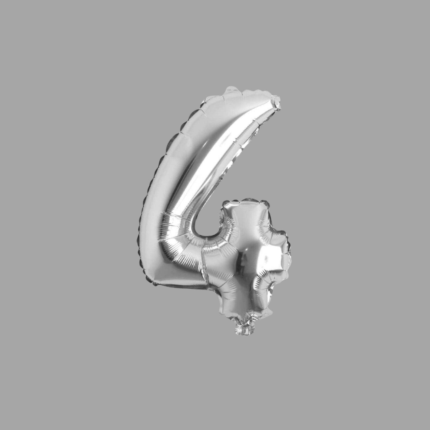 Folienballon Nummer 4 Silber