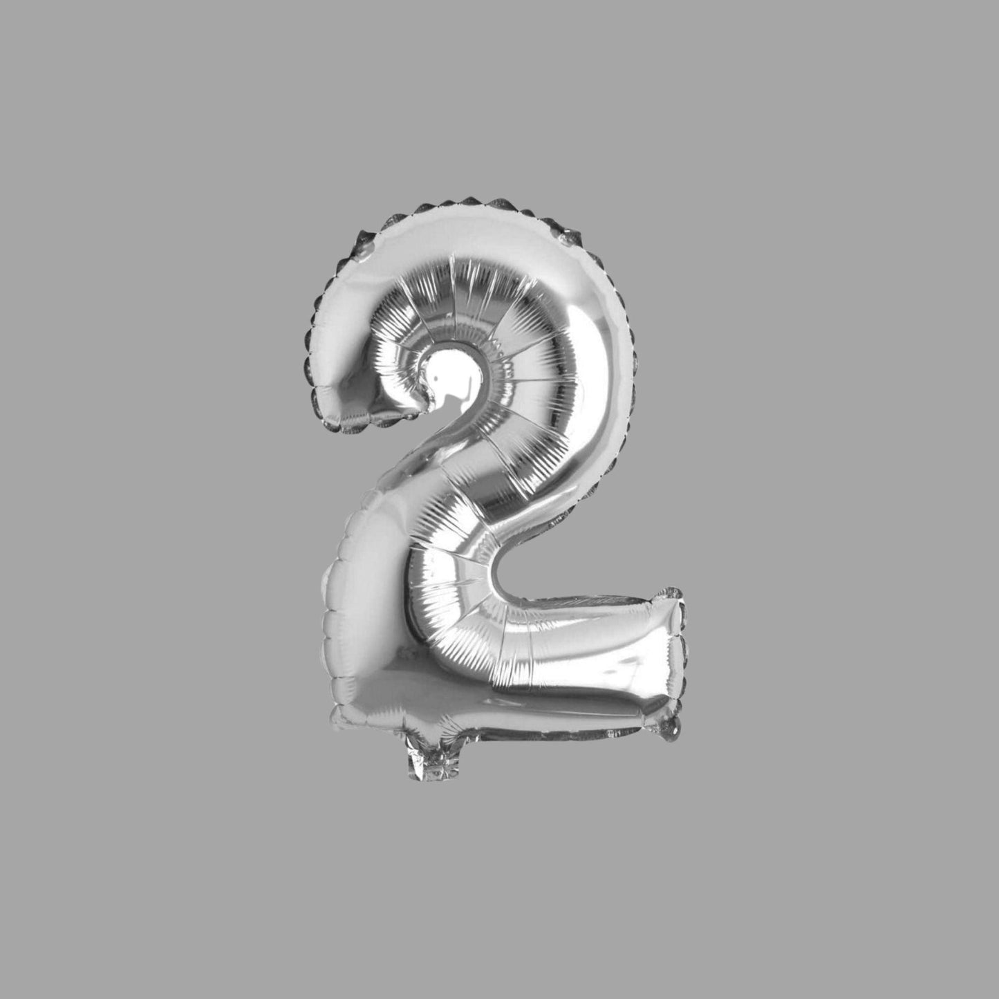 Folienballon Nummer 2 Silber