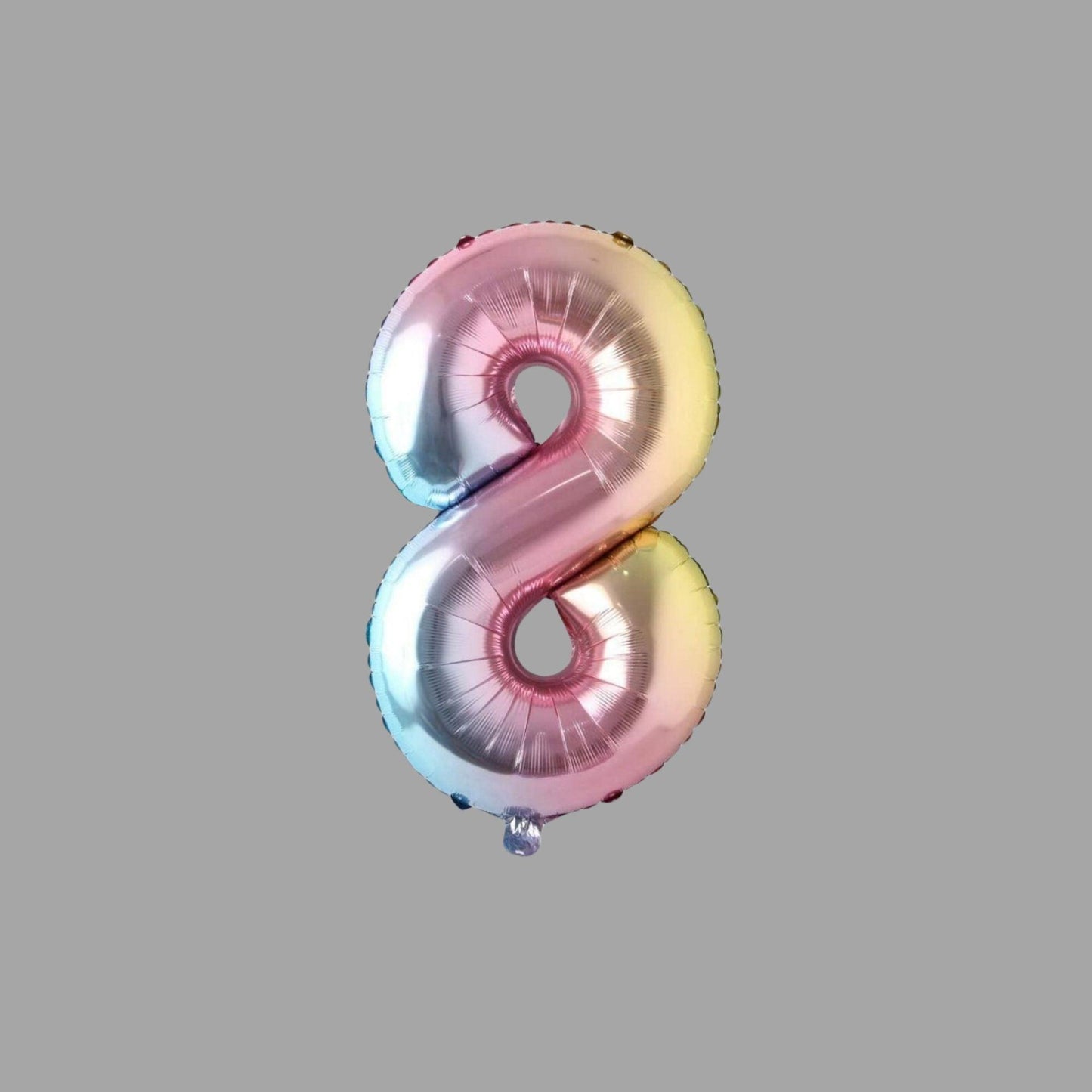 Folienballon Nummer 8 Pastell Regenbogen