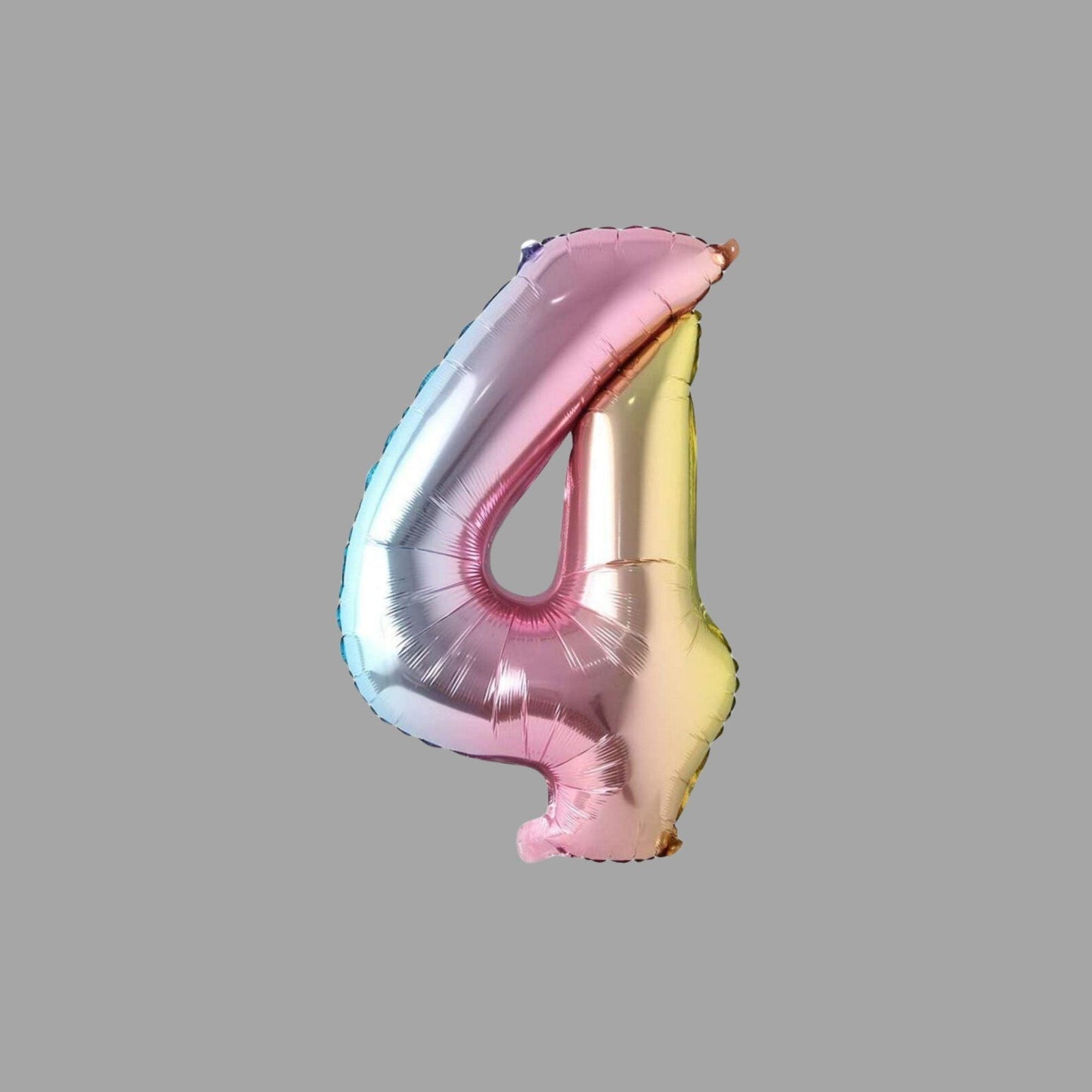 Folienballon Nummer 4 Pastell Regenbogen