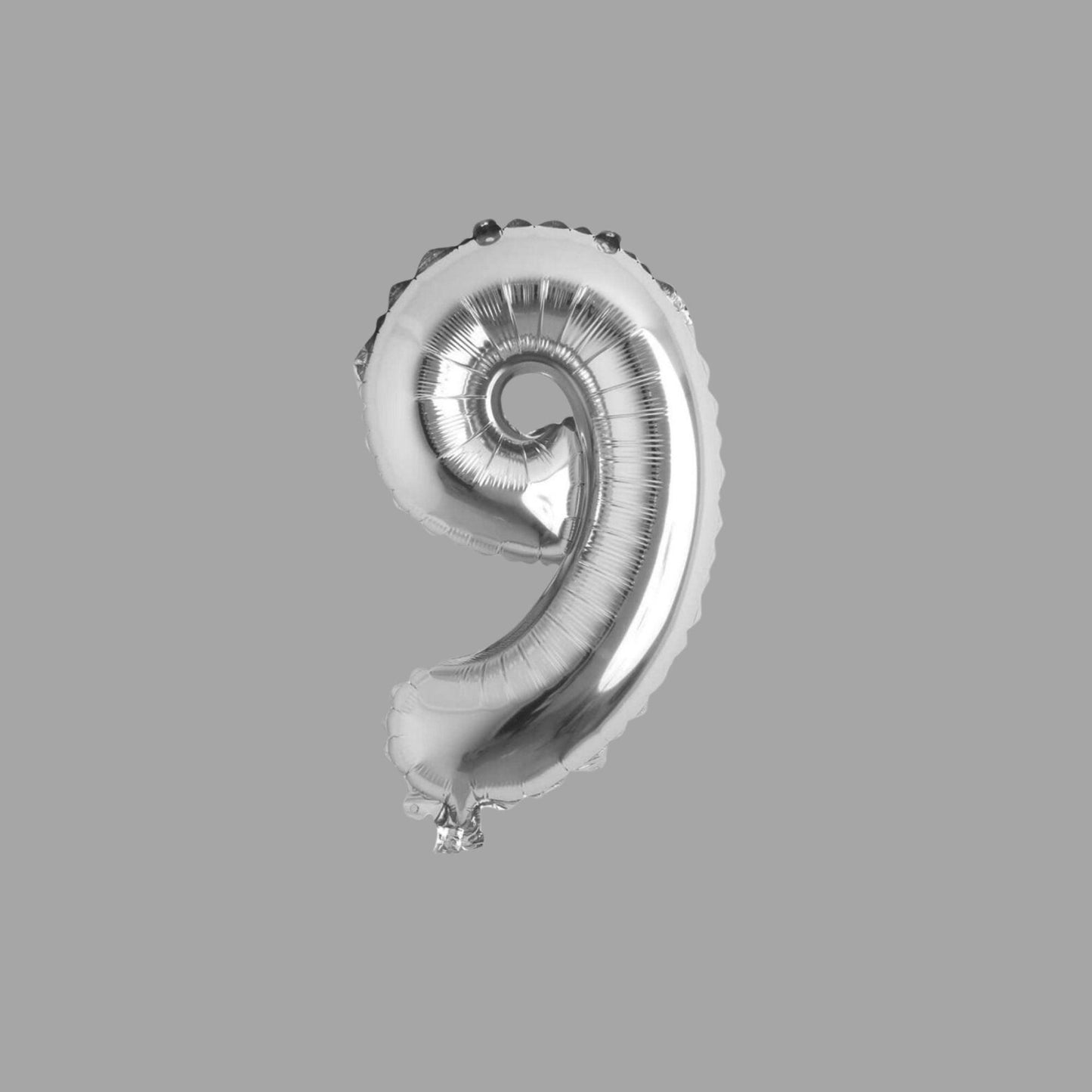 Folienballon Nummer 9 Silber