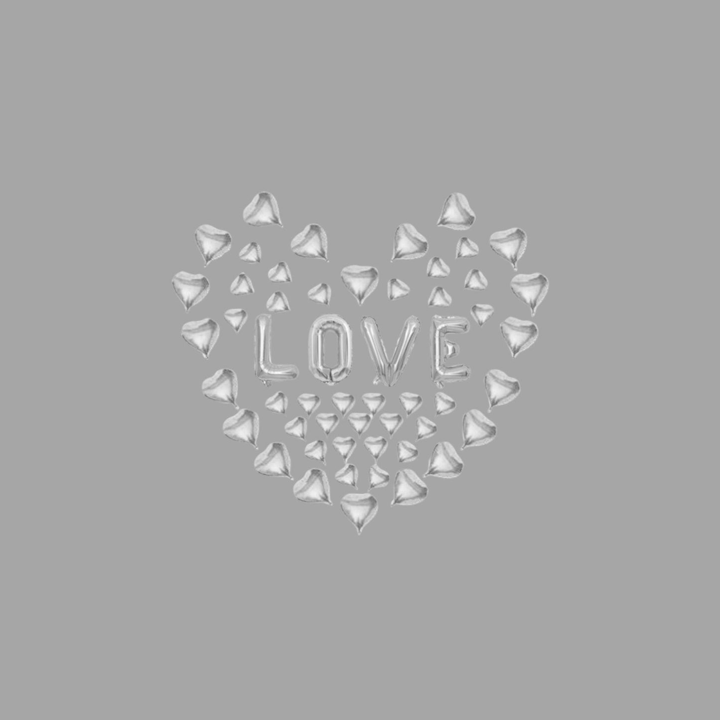 Herz-Luftballon "Love" Silber