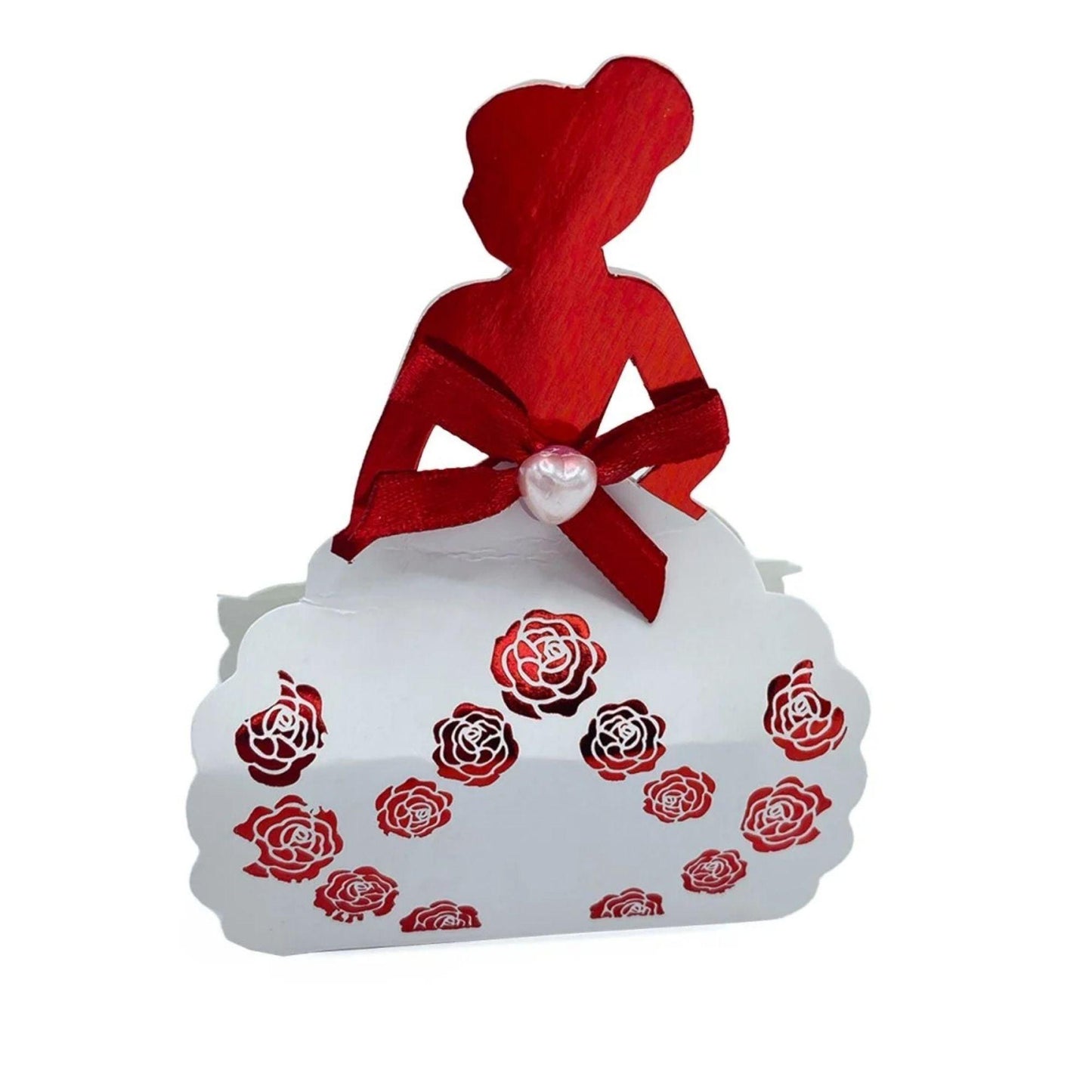 Rote und Rosa Braut-Geschenkbox in Figurform