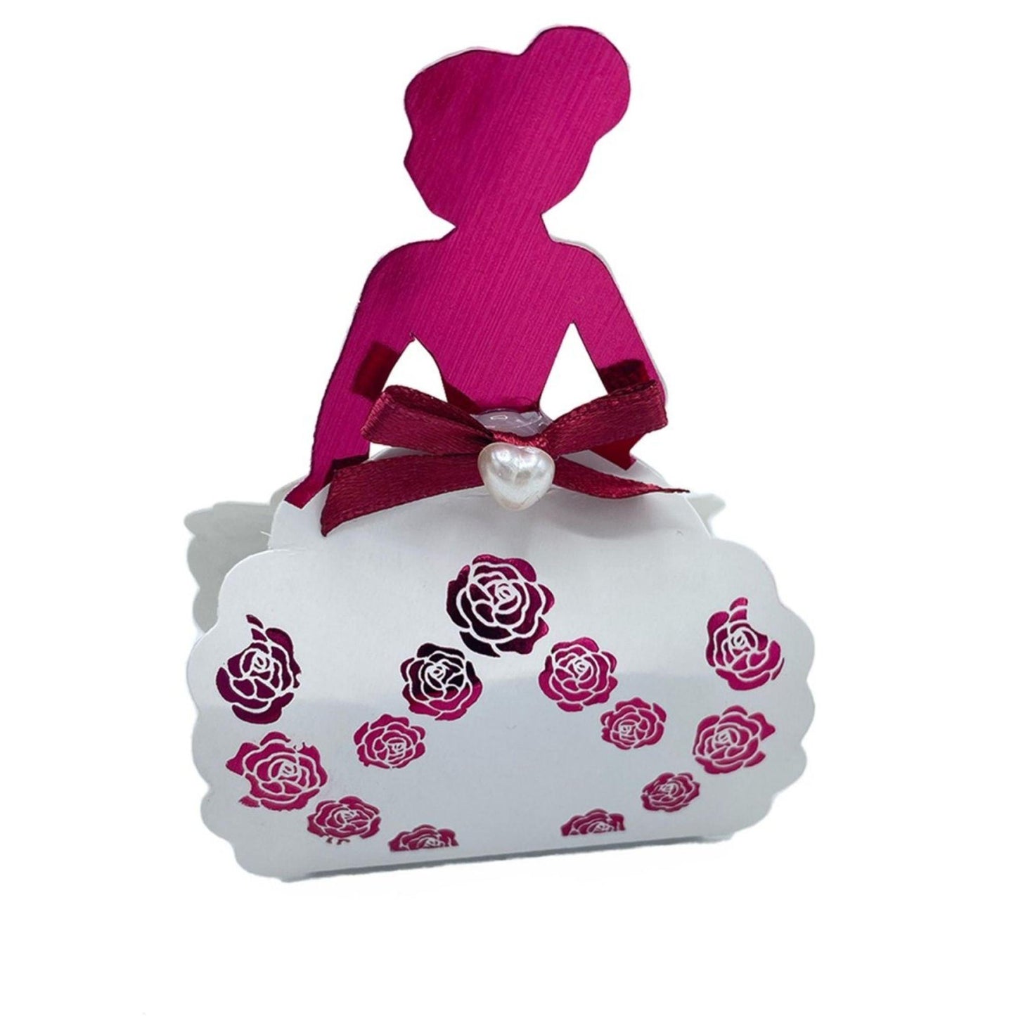 Rote und Rosa Braut-Geschenkbox in Figurform
