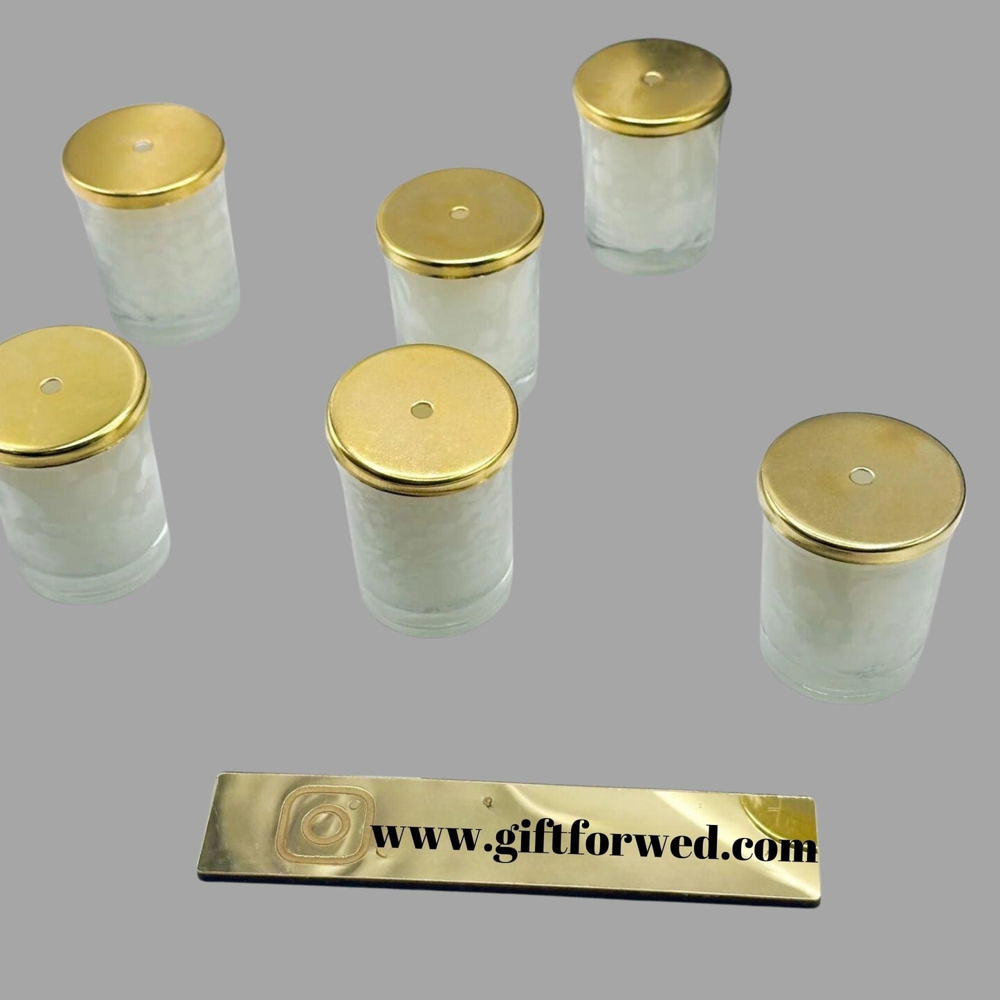 Glasbehälter Mini-Kerzen Set Gold