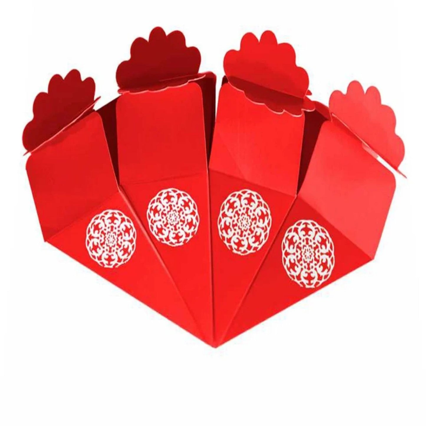 Rote Herz-Geschenkbox mit Ornament