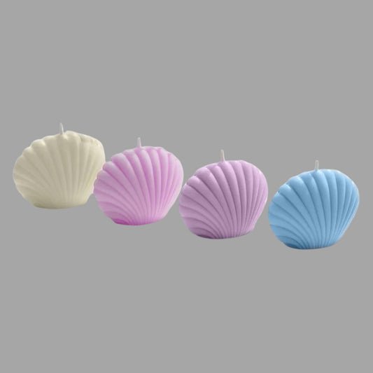 Muschelkerzen Set Pastellfarben