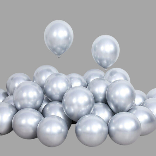 Luftballon Set Silber Metallic