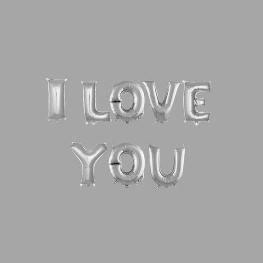 Wanddeko "I Love You" Silber