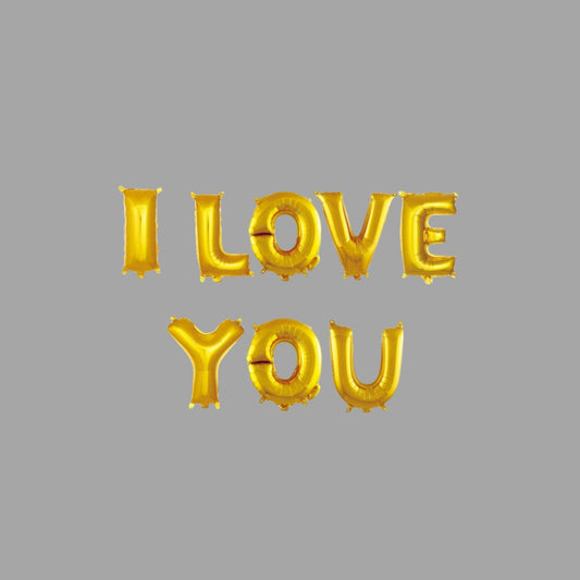 Wanddeko "I Love You" Gold