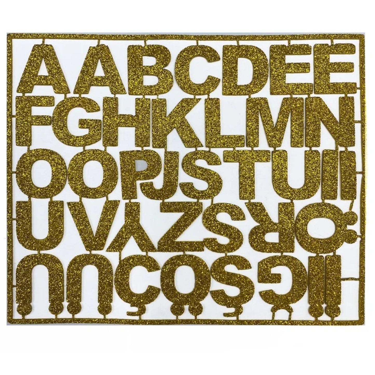 Schaumstoff-Alphabet Buchstaben Gold Glitzer