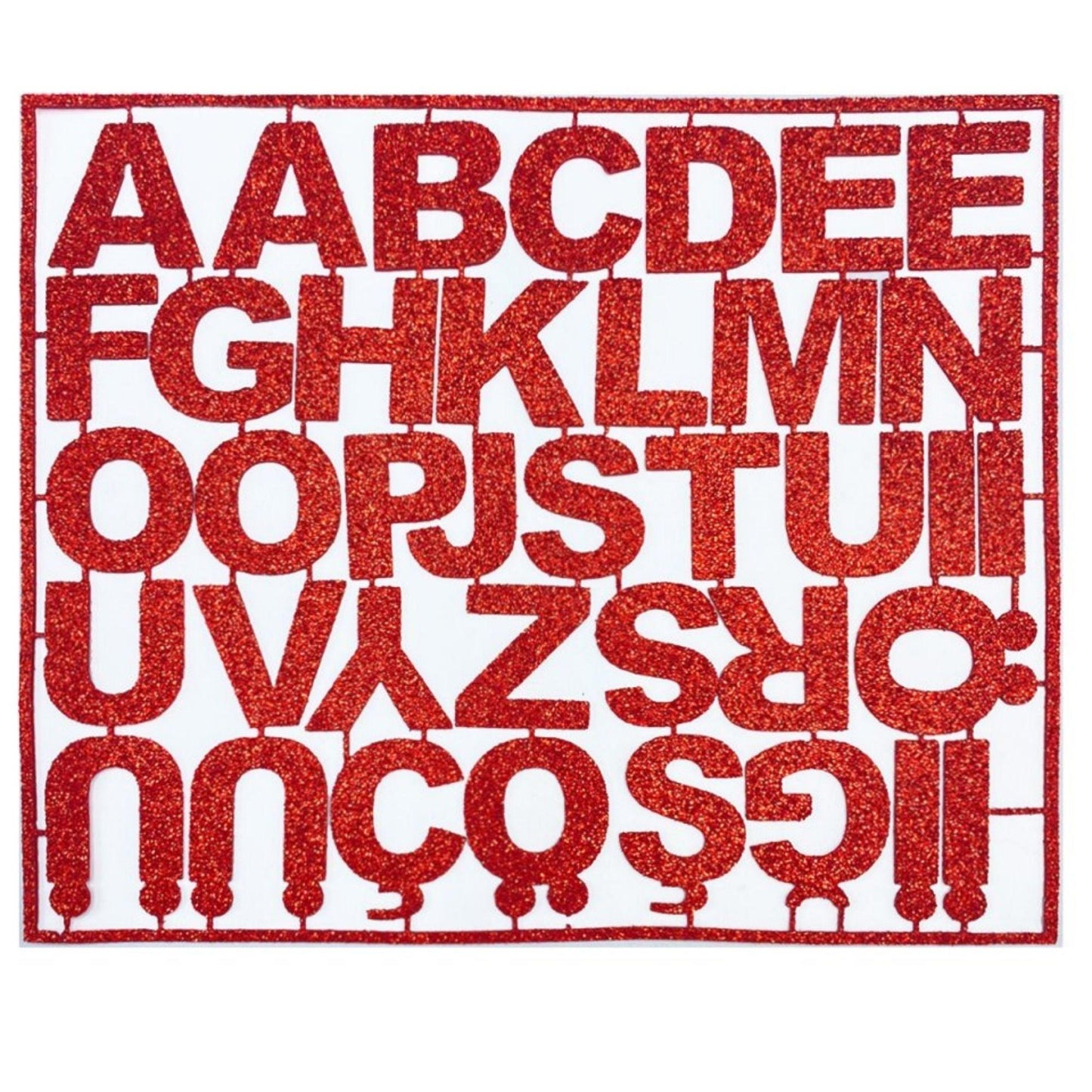 Schaumstoff-Alphabet Buchstaben Rot Glitzer