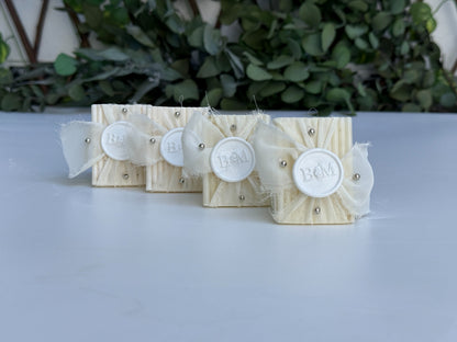 Gastgeschenk Set Weiße Siegelband Seife für 50 Gäste