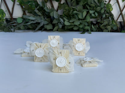 Gastgeschenk Set Weiße Siegelband Seife für 50 Gäste