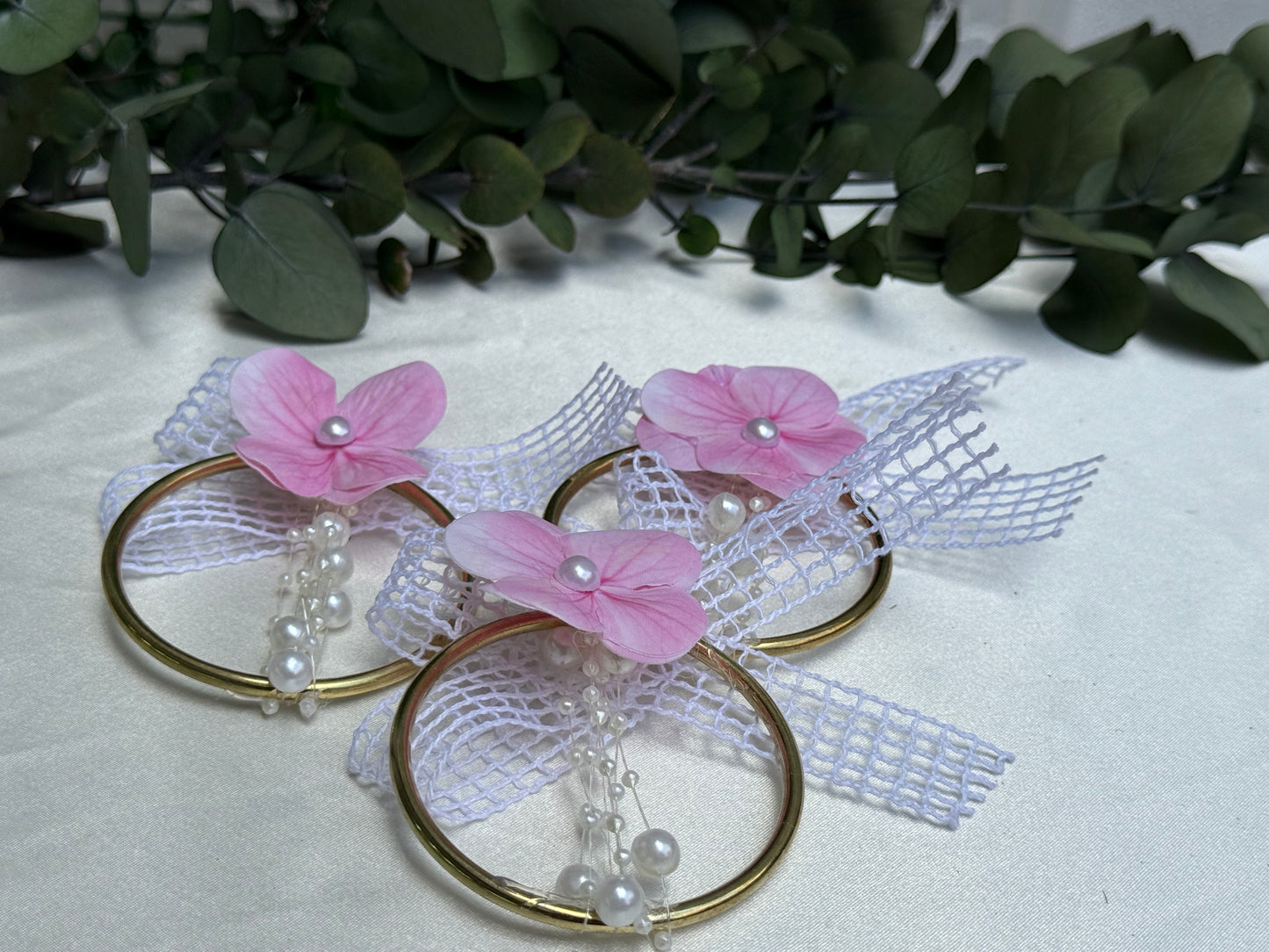 Gastgeschenk Set Pinke Blüte mit Ajda-Armband (für 50 Gäste)