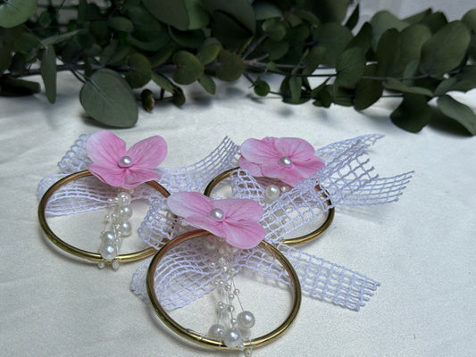 Gastgeschenk Set Pinke Blüte mit Ajda-Armband (für 50 Gäste)