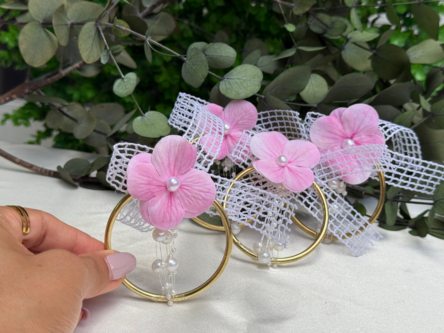 Gastgeschenk Set Pinke Blüte mit Ajda-Armband (für 50 Gäste)